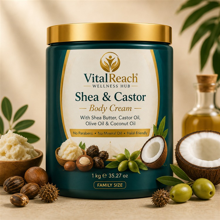 Shea & Castor Body Cream – 1 kg Family Size