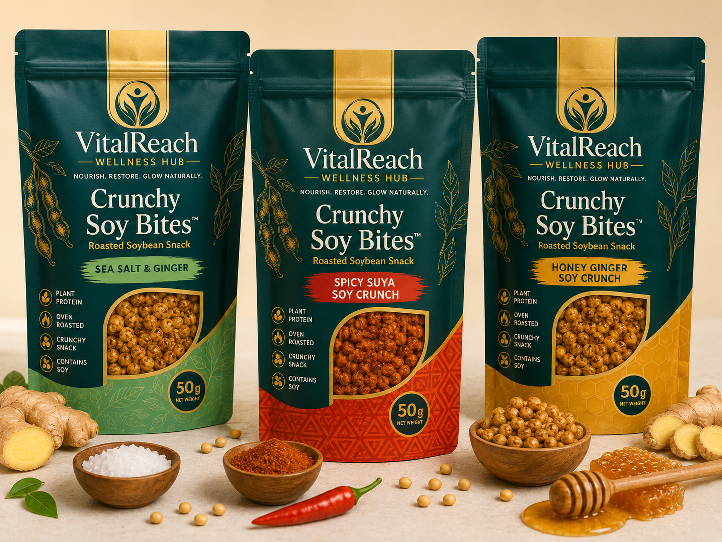 Crunchy Soy Bites Sea Salt & Ginger